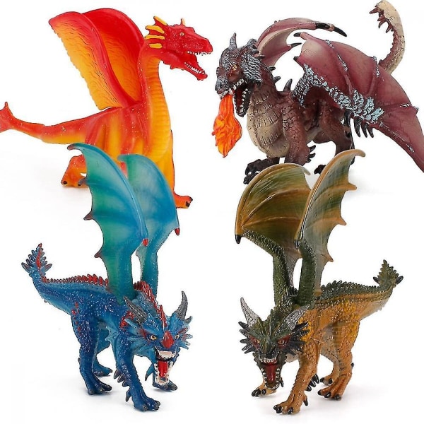 4st plast western mytologisk drake figur realistiskt djur