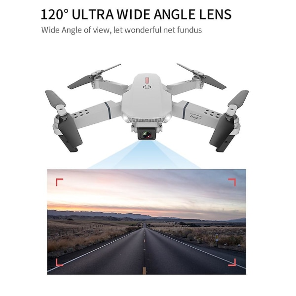 E88 Pro Drone Med Vidvinkel Hd 4k 1080p Dubbel Kamera Höjd Håll Wifi Rc Vikbar Quadcopter Black 2Camera 4K 2Battery