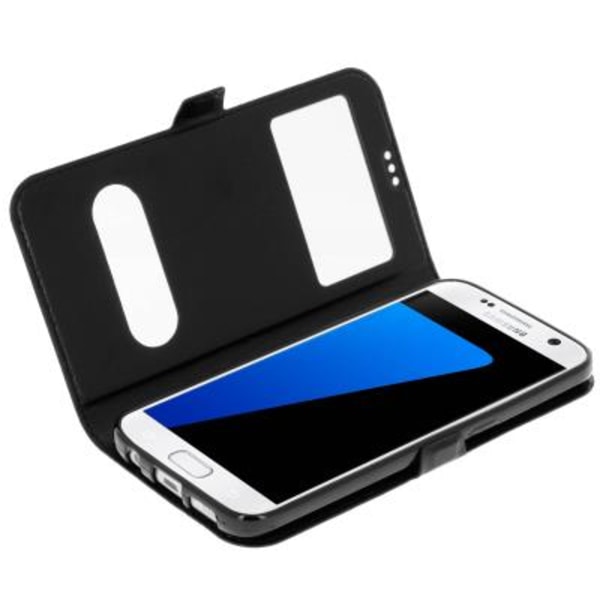 Samsung Galaxy S7 Dual Windows Case Cover - Sort - Fuld Beskyttelse