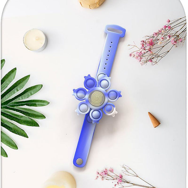 Mustekala Pyörivä Pomppiva Fidget Spinner Lelu Anti Stress Rannekoru Valo Lapset Blue