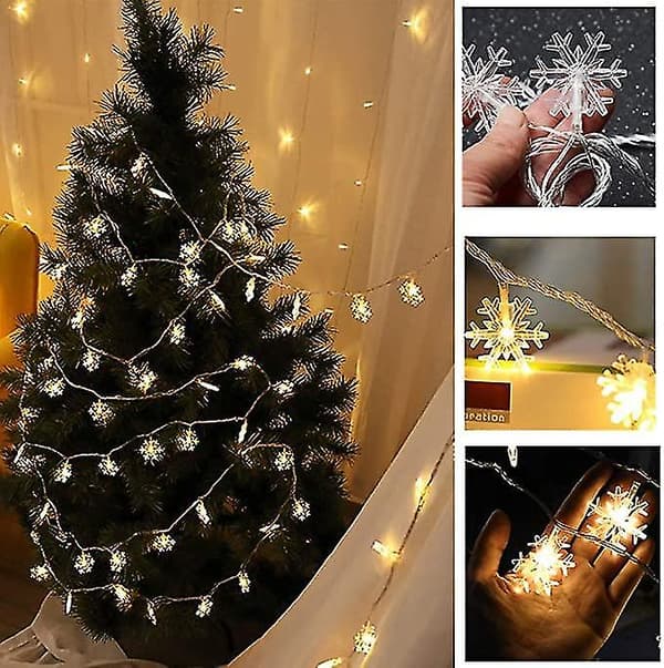 [LCS]Julelys, 100 LED Snefnug Lyskæde yellow