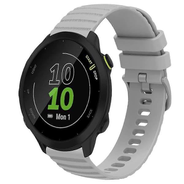 Til Garmin Forerunner 55 Silikone Erstatningsurrem Med Komfortabel Pasform Grey