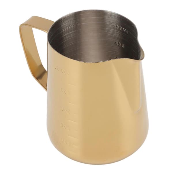 Xh 550ML Guld Mælkeskummerkande - Dobbelt Skala 304 Rustfrit Stål Kaffe Dampkande til Latte Art