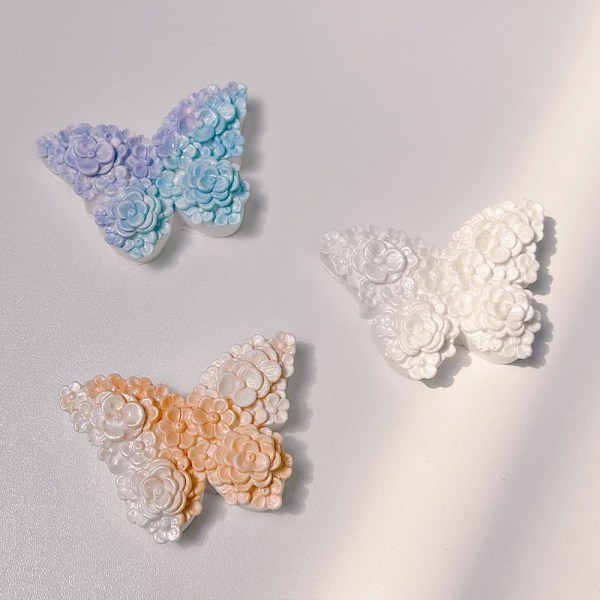 3D Blomst Sommerfugl Silikoneforme Epoxy Resin Forme Blomst Sommerfugl Lysforme til Lysfremstilling Silikoneform til DIY Duftlys