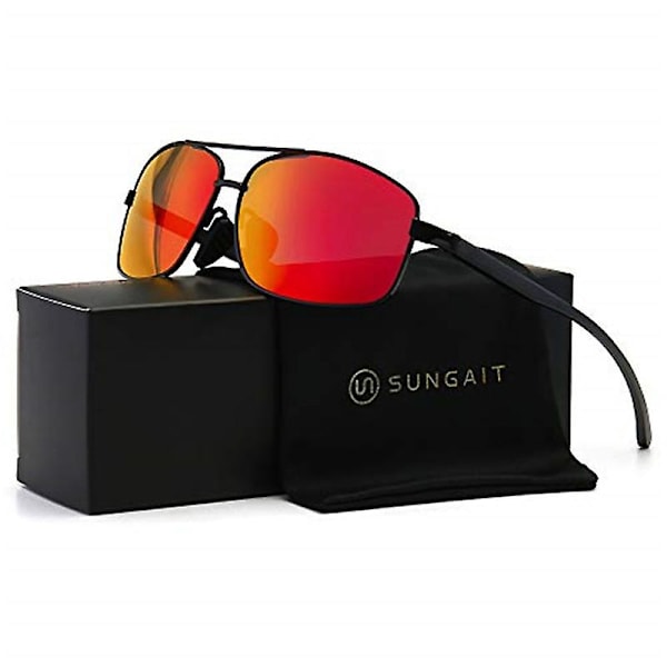 Uv400 Ultralette Rektangulære Polariserede Solbriller Red