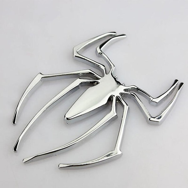 3D Universell Metall Edderkoppform Emblem Krom Klistremerke