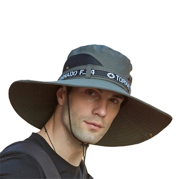 Fiskehatt med bred brätte sommar vår herr bucket hattar vandring Sombrero Gorro solhatt för män utomhus resor safari bucket hatt Dark Grey