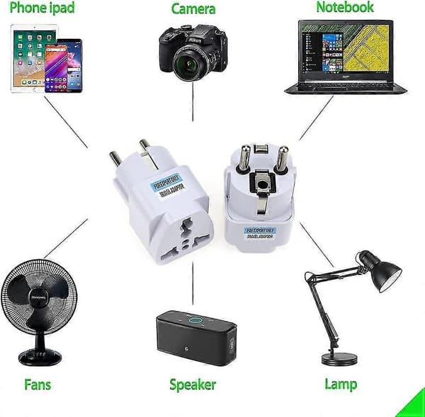[LCS]Pieces Universal Frankrike Resekontaktadapter Europa Reseadapter CE Internationell Certifiering -vit