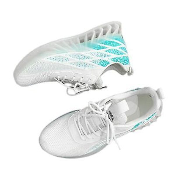 Nya Mjuka Popcorn Herrskor med Mjuk Sula, Sommar, Andningsbara DF02 white ice blue increased 42