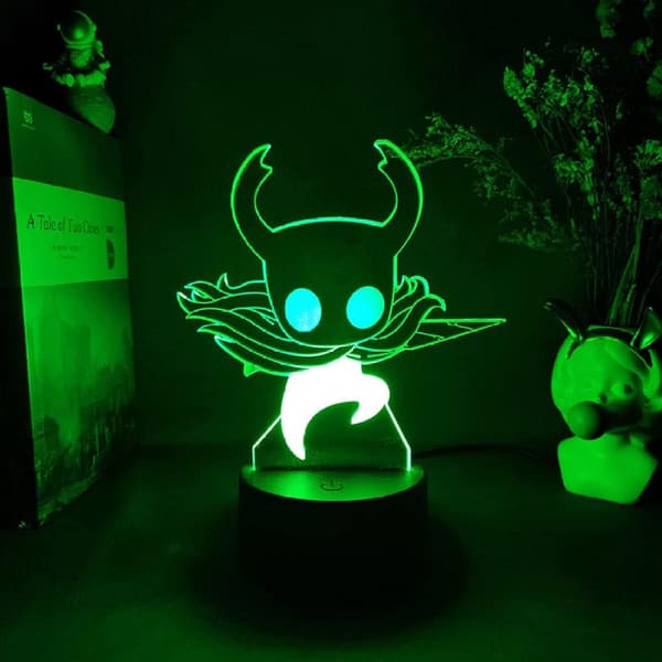 [LCS] 3D natlampe, Hollow Knight Figurine Player Tegnekunst Las