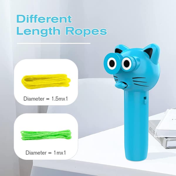 [LCS]Cut Cat String Launcher Toy Creative Rope Launcher Handheld String Toy Rope Launcher Propeller Toys Gift Blue