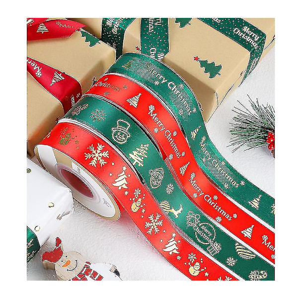 Joulu Nauha 2,5 cm x 22 m Joulukuusen Nauhat Lahjapaketointiin red