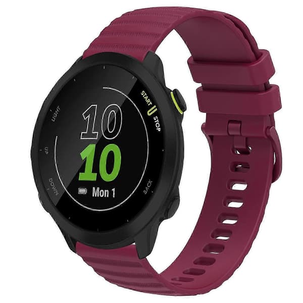 Til Garmin Forerunner 55 Silikone Erstatningsurrem Med Komfortabel Pasform Wine Red
