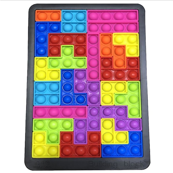 Tetris Pussel Push Bubble Sensoriska Fidget Leksaker, kan hjälpa till med Stresslindring för Barn och Vuxna (26 st)