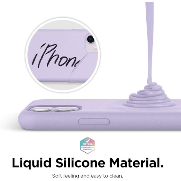 Silikonikuori Yhteensopiva Iphone 11:n Kanssa (musta) - Premium Nestemäinen Silikoni, Korotettu Reuna (näytön & Kameran Suojaus Lavender