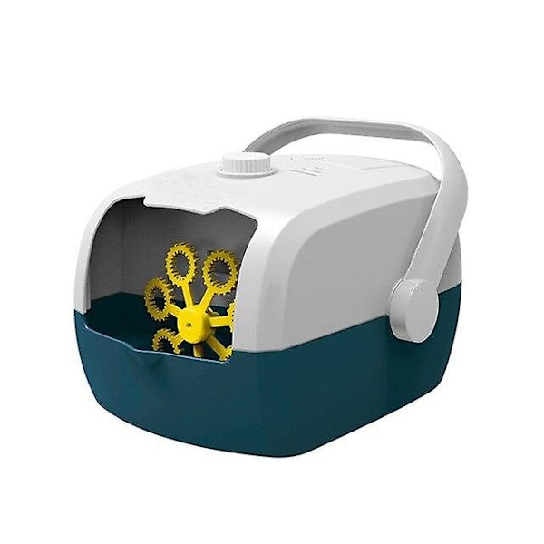 Boblemaskine til børn, moderigtig, kreativ boblemaskine, bobleblæser, boblemaskine (hvid blå)