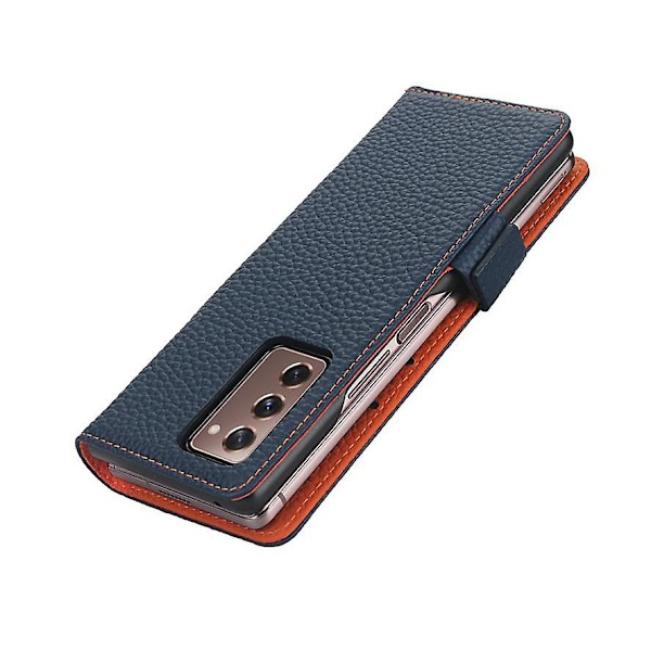 Läderfodral för Samsung Galaxy Z Fold2 5g Blue