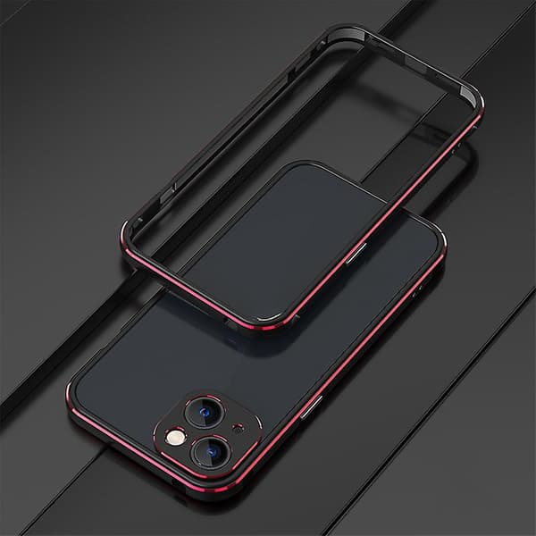 [LCS] Linsskydd + metallramsfodral för iPhone 13 Black Red
