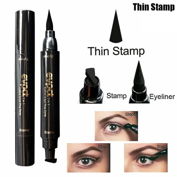 Evpct Double Head Mark Seal Pen Flytande Eyeliner Penna Stämpel Point Tattoo Makeup Tool Thin Stamp