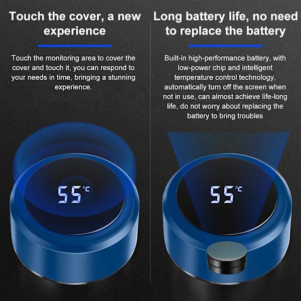 Termosflaska, Vattenflaska Vakuumisolerad Mugg 304 Rostfritt Stål, LED Touch Screen Temperaturdisplay, Smart Mugg Förseglad Flaska Idealisk för Varmt