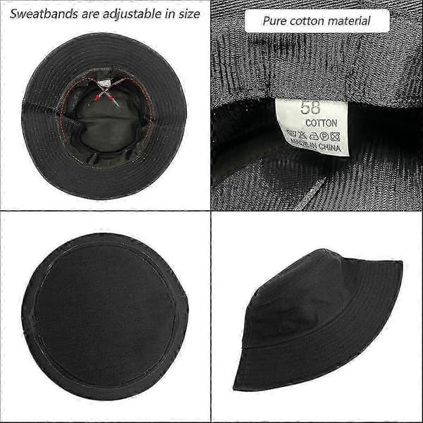 Neutral bomuldsfiskerhat foldbar solhat til mænd kvinder sort hvid khaki marineblå black