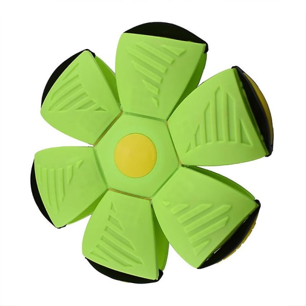 Flygande Platt Kast Disc Boll Leksak 6 LED-lampor Bländande Föreställningar Fancy Mjuk Barn Utomhusleksak Green