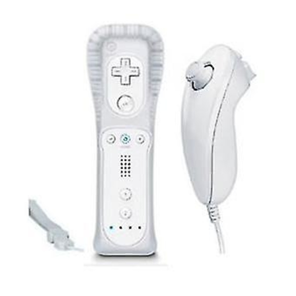 Wii - Vit Wiimote-handkontroll - Wii Nunchuck