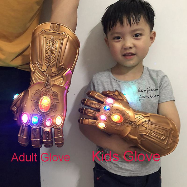 Avengers Thanos Cosplay Handske Pvc Led Handskar Leksaker Gåva Halloween Cosplay Rekvisita För Vuxna