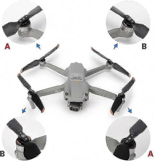 12 stk Mavic Air 2/Air 2S lavstøypropeller - erstatningsblader for dronetilbehør (Ref:6777)