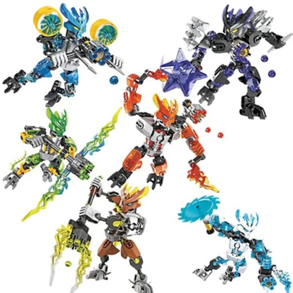Bionicle Protector Byggeklodser Anime Actionfigurer Soldat Robot Mursten 6Set