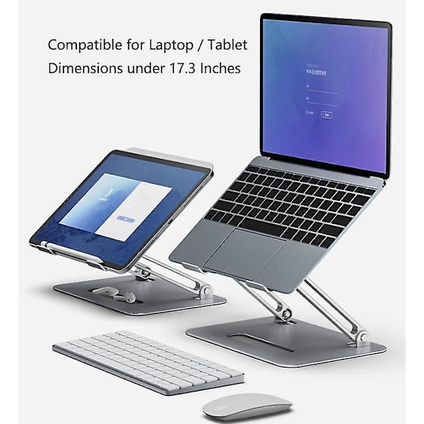 Tablettiteline Kannettavan Tietokoneen Pöytä Jäähdytystuulettimella Macbookille ja iPadille Silver