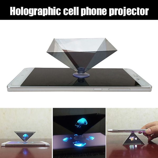 3D Holografisk Hållbar Portabel Projektor Med Pyramid Display Stöd Universal Mini Projektor För
