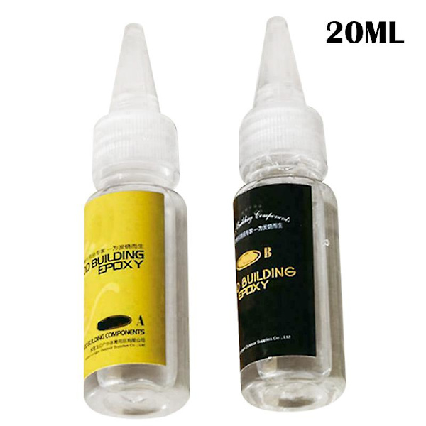 2 stk. fiskestanglim, fiskestang epoksyharpiks AB-lim, transparent lim for fiskestangsnøre 20ml