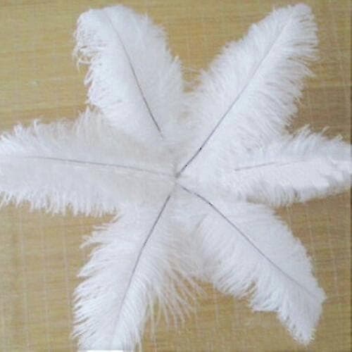 1~50-pakning 30-35 cm store strutsefjær, pyntefjær til bryllup og fest White 1pcs