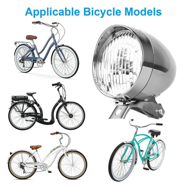 Klassisk Krom Retro Sykkel LED Lys Frontlykt Sykling Frontlampe
