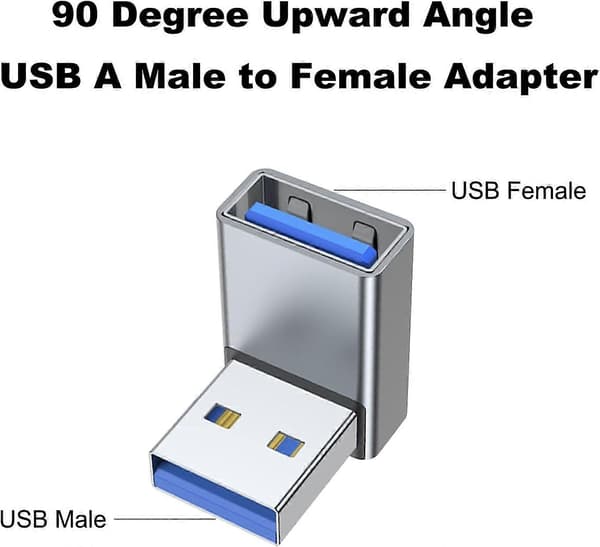 [LCS]90 graders USB 3.0-adapter 2-pakning, oppovervinklet USB A hann til