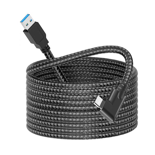 Oculus Link-kabel 5 m, Dethinton USB till USB C-kabel Höghastighetsdataöverföring & Snabbladdning USB C-kabel Black nylon 5m