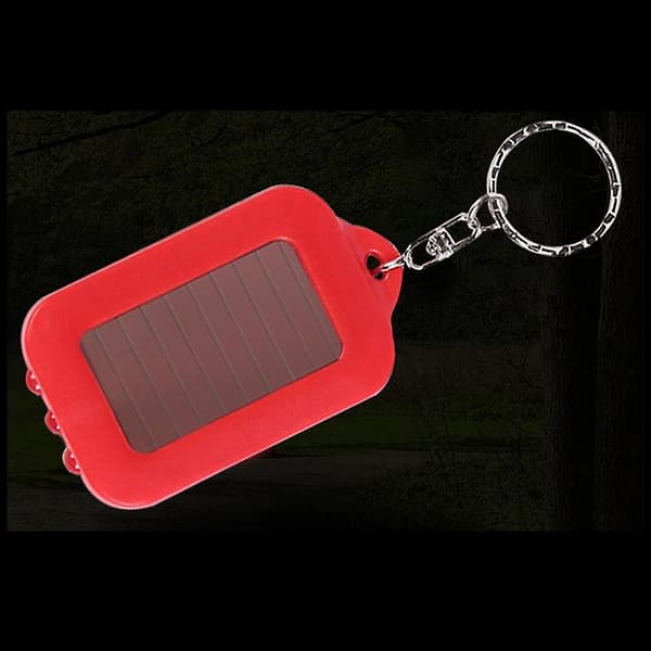 [LCS] 2 stk. svart mini bærbar solenergi 3 LED-lys nøkkelring Red