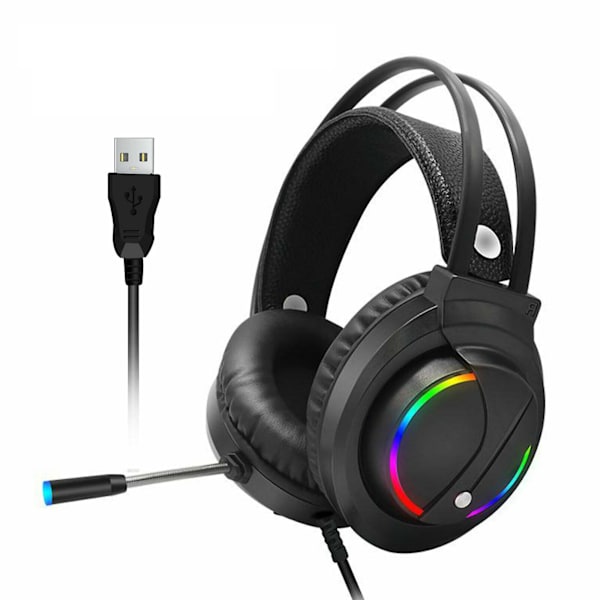 Gaminghörlurar Rgb Surroundljud Mikrofon 7.1 Usb Headset Med Kabel För Ps4 Laptop