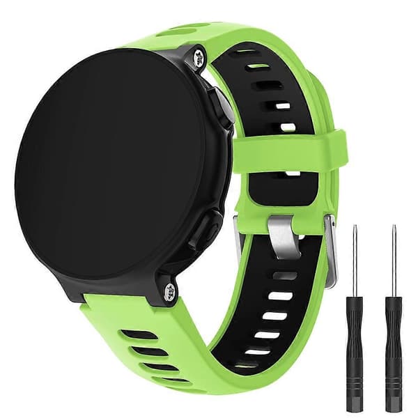 Garmin Forerunner 735XT 220 230 235 620 630 -kellon ranneke hopealla Multicolor Green/Black