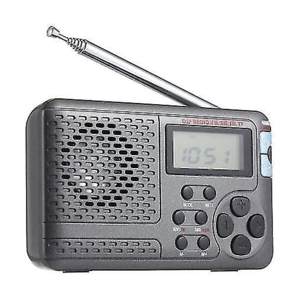 Bärbar Radio AM/FM/SW Fickradio med LCD-skärm Multiband Digital Stereo DSP Radiomottagare