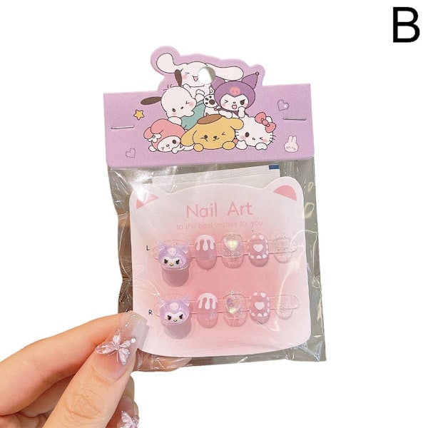10 st Tecknade Lösnaglar Barn Björn Naglar Liten Flicka J style 2 10pcs