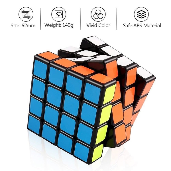 4x4 Speed Rubik Cube Black Base Magic Rubik 6 färgpussel