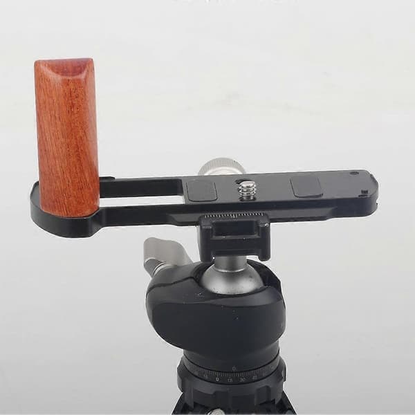 Til Panasonic LUMIX S9 Kamera Træhåndgreb L-beslag Quick Release Plade Black
