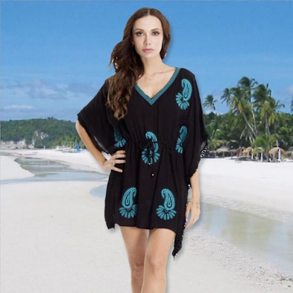 Kokosbroderi Dam Blus Strandkläder Tofs Solskydd Bikini