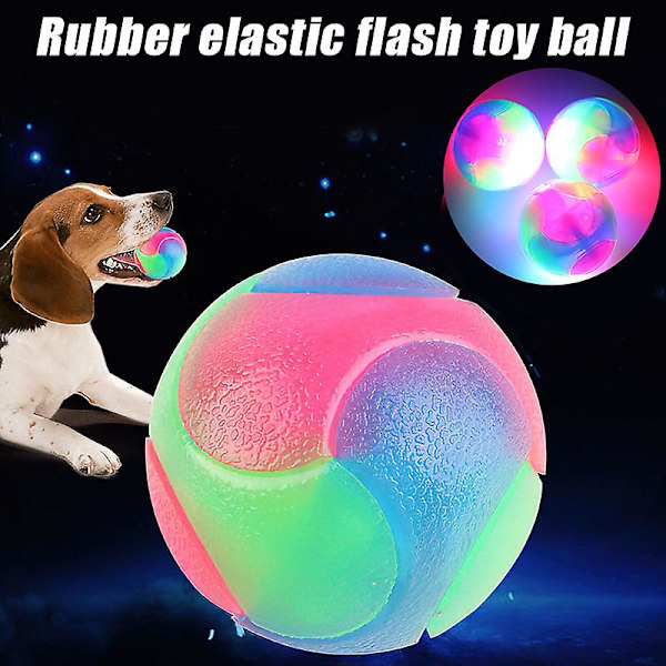 1 st LED Lysande Hundbollar Blinkande Elastisk Boll LED Molarboll Glödande Boll Husdjur Färg Ljusboll 5CM