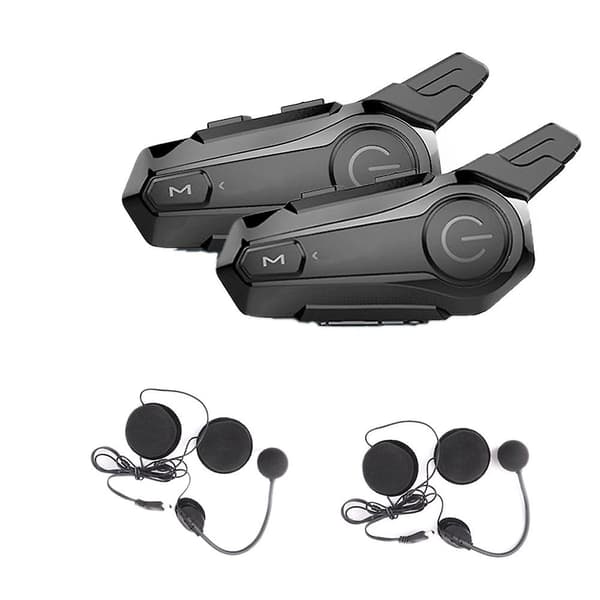[LCS] 2 stk. Bluetooth Intercom Motorcykel Halvhjelm Bluetooth Headset til 2 Førere Trådløs Intercom-WELLNGS