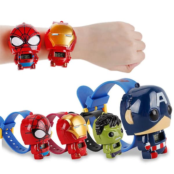 Avengers elektronisk klocka Spider-Man Captain America Hulk förvandlingsleksaker Batman