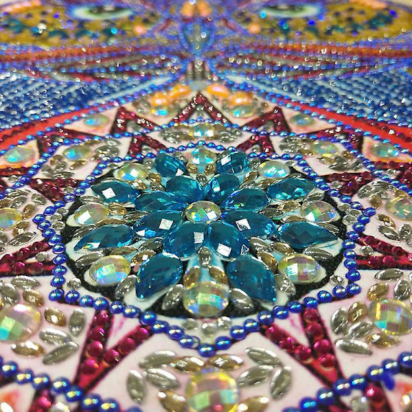 5D Timanttimaalaus DIY Kirjanmerkit Nahkainen Tupsu Kirjanmerkki Helmillä Koristellut Kirjanmerkit Aikuisille Taide Mandala Flower
