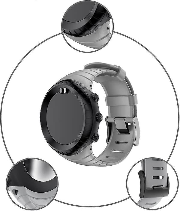 [LCS]Suunto Core -ranneke, kumivaihtoranneke Suunto Core Ss014993000 -kelloon. grey